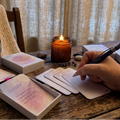 Creating a retreat at home with journal cards prompts and inspirational quotes 